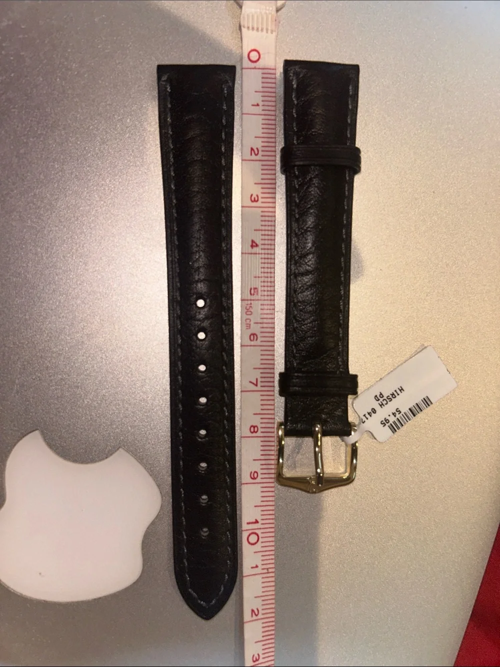 NOS Hypoallergenic Hirsch Camelgrain 16mm Black Leather Watch Band NWT